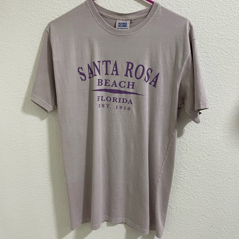 Gildan Santa Rosa Beach Tee - Purple on Tan